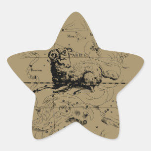 Sticker Étoile Carte Constellation Aries Hevelius 1690