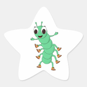 Sticker Étoile Caterpillar verte
