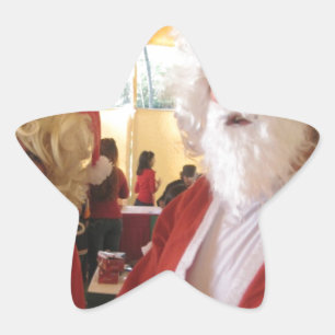Sticker Étoile Célébration de Noël de père Noël et Mme Claus - Fe