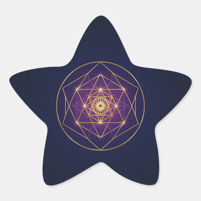 Sticker Étoile Celestial Golden Mandala — Balance in the Infinite (Devant)