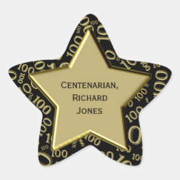 Sticker Étoile Centenaire 100e anniversaire Black and Gold Star