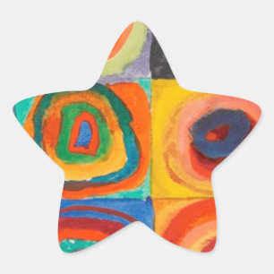 Sticker Étoile Cercles concentrés Carré de Kandinsky