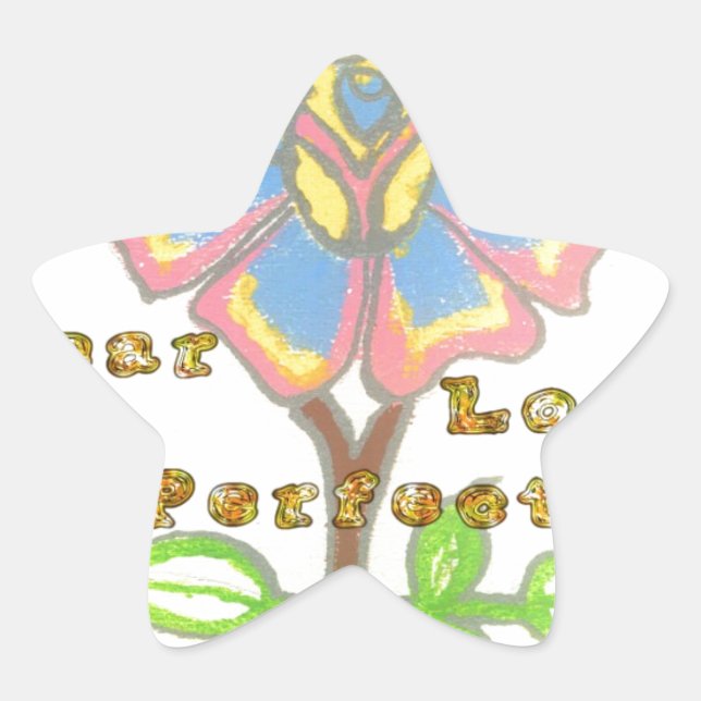 Sticker Étoile Cette nouvelle année semble parfait floral texte a (Devant)