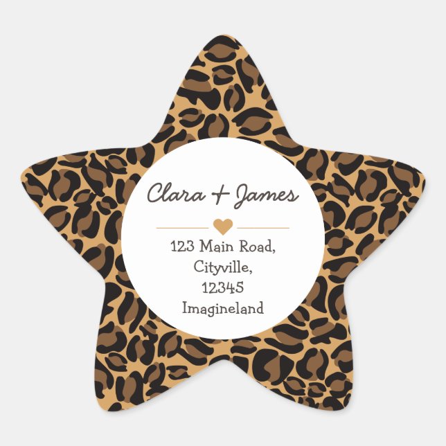 Sticker Étoile Changement d'adresse nouvel Empreinte de léopard d (Devant)