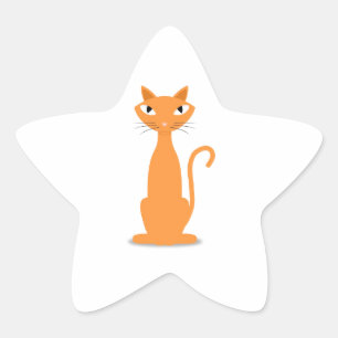 Sticker Étoile Chat de gingembre