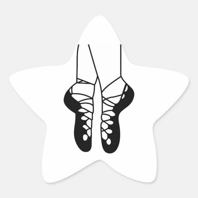STICKER ÉTOILE CHAUSSURES DE DANSE IRLANDAISE UNE COULEUR (Devant)