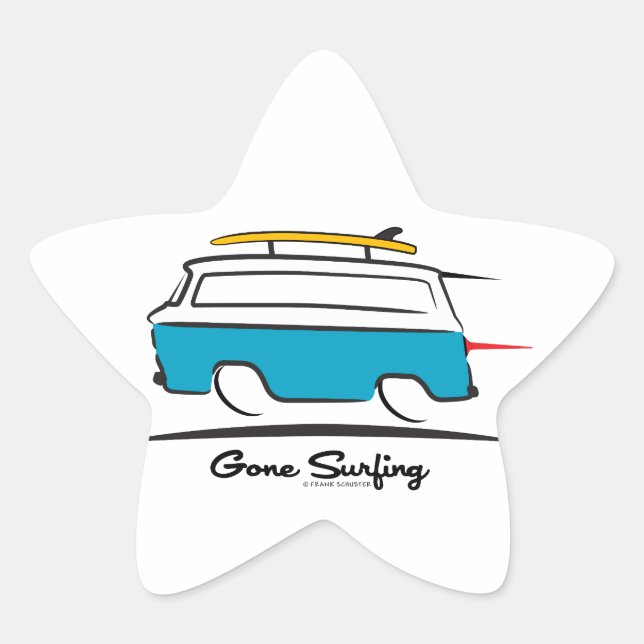Sticker Étoile Chevrolet Corvair Greenbrier est parti surfer (Devant)