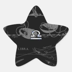 Sticker Étoile Chrome Argent comme Libra Zodiac Connexion Heveliu