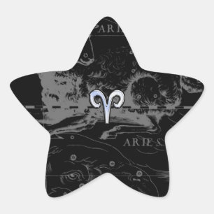 Sticker Étoile Chrome comme Aries Zodiac Connexion Hevelius Black