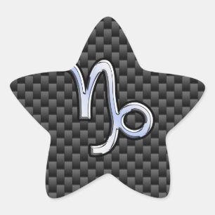 Sticker Étoile Chrome d'argent comme Capricorn Symbole de fibre d