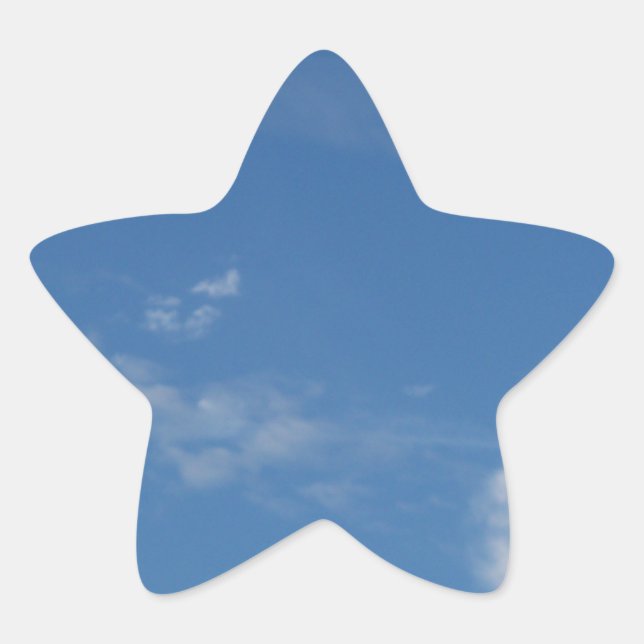 Sticker Étoile ciel bleu foncé nuages blancs (Devant)
