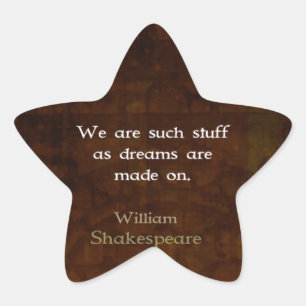 Sticker Étoile Citation de rêve inspirationnel William Shakespear