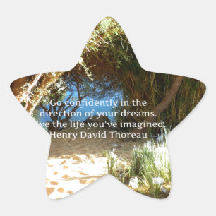 Sticker Étoile Citation du rêve motivationnel Henry David Thoreau