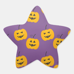 Sticker Étoile Citrouille d'Halloween mignonne violet