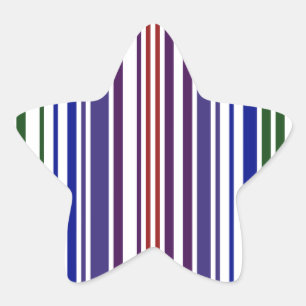 Sticker Étoile Code barre double arc-en-ciel