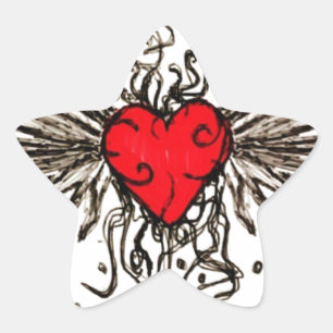 Sticker Étoile Coeur avec Wingz