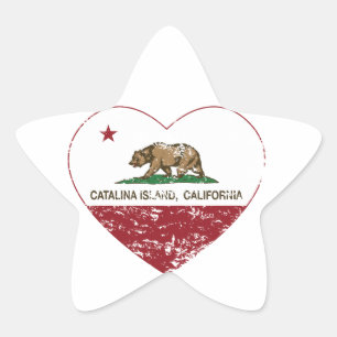 Sticker Étoile coeur d'île de Catalina de drapeau de la