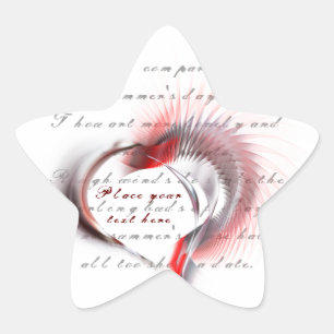 Sticker Étoile Coeur métallique avec sonnet de Shakespeare 18