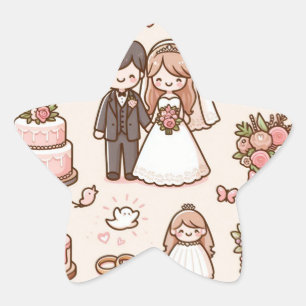 Sticker Étoile Collection d'autocollants de mariée et de chambre"