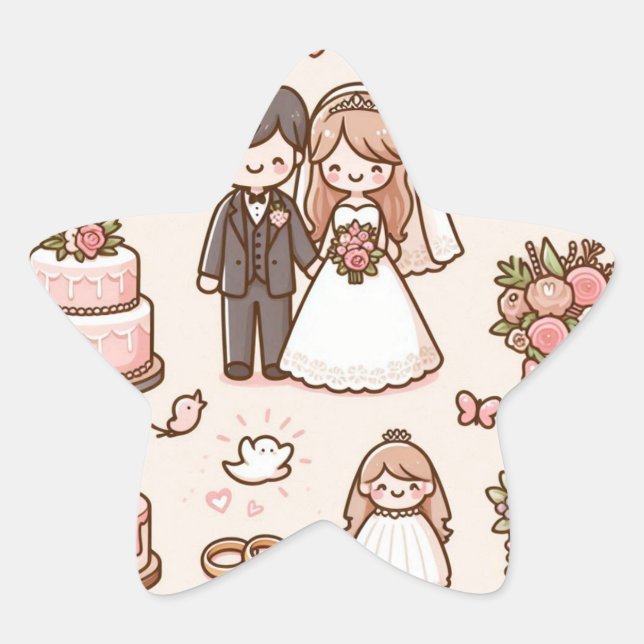 Sticker Étoile Collection d'autocollants de mariée et de chambre" (Devant)