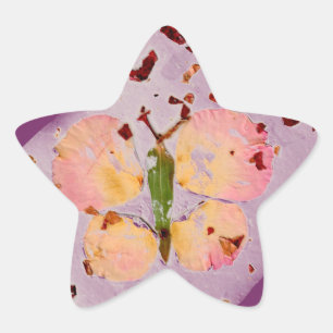 Sticker Étoile Collier rose papillon pourpre étoile, enveloppe