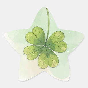 Sticker Étoile Conception à quatre feuilles Lucky Clover