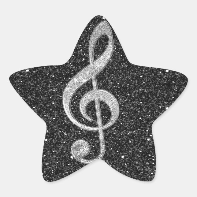 Sticker Étoile Cool argent parties scintillant effet brillant tre (Devant)
