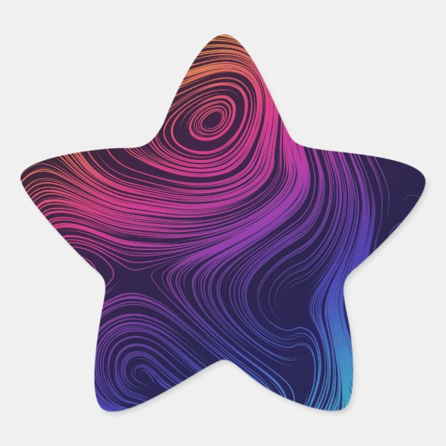 Sticker Étoile Cool des cercles Vibe des années 60 (Devant)