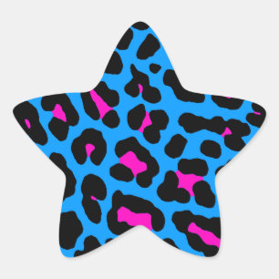 Sticker Étoile Corey Tiger 80s Leopard Spots (Bleu)