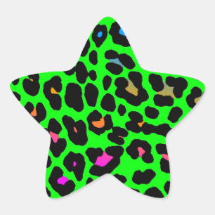 Sticker Étoile Corey Tiger 80s Leopard Spots (Vert)
