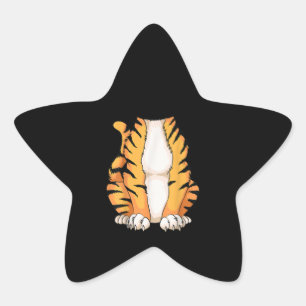 Sticker Étoile Costume de tigre sans tête Halloween Funny Anima
