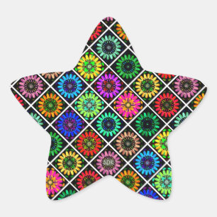 Sticker Étoile Couleur de prélèvement / Fleurs de scrapbook radia