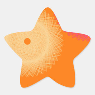 Sticker Étoile couleur orange et rose pop