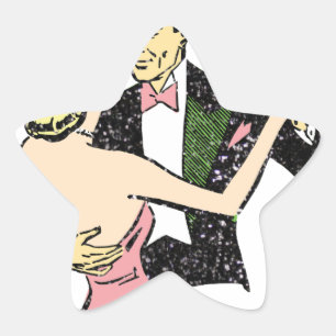 Sticker Étoile couple de danses vintages