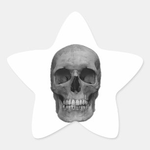 Sticker Étoile Crâne noir et blanc