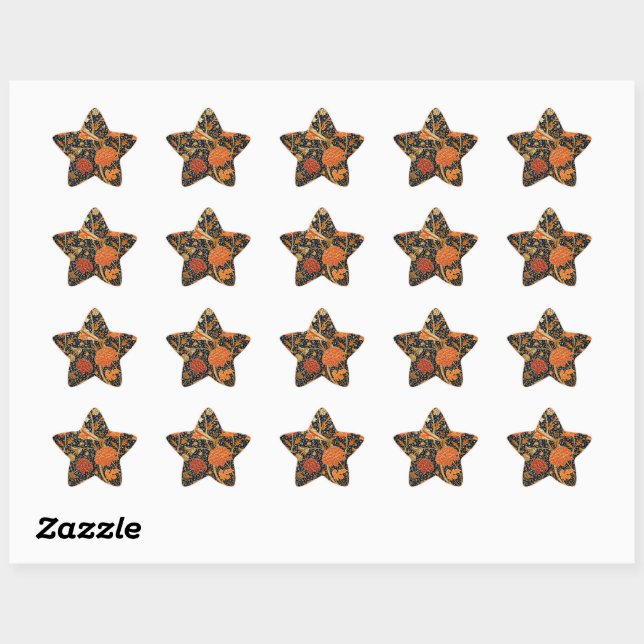 Sticker Étoile Cray, un beau design William Morris, (Feuille)