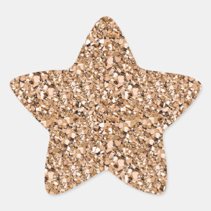Sticker Étoile cristal druzy - couleur or rose