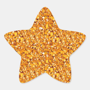 Sticker Étoile cristal druzy - orange mandarine