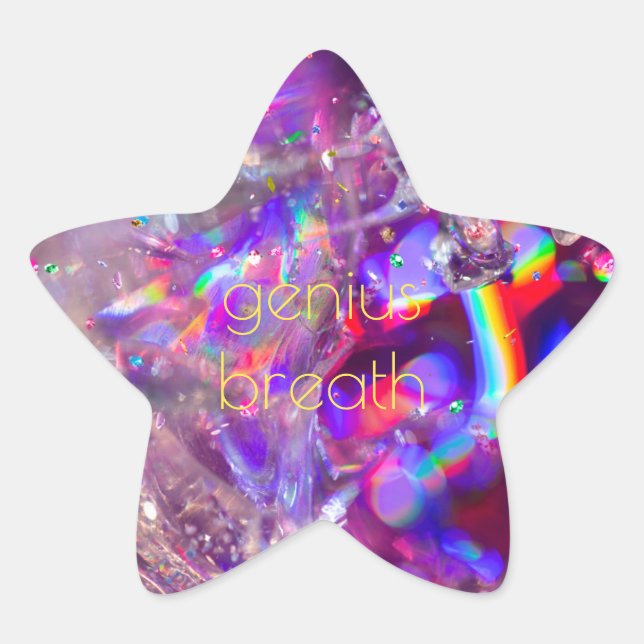 Sticker Étoile Cristaux violets violet rose arc-en-ciel Holograph (Devant)