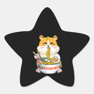 Sticker Étoile Cute Hamster Kawaii Ramen