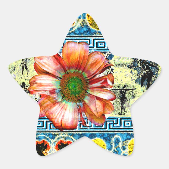 Sticker Étoile Danse antique Orange Daisy (Devant)