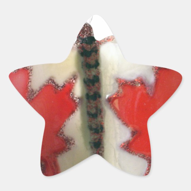 Sticker Étoile Design de papillon du drapeau canadien (Devant)