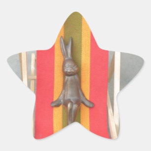 Sticker Étoile Design d'impression d'écran vectoriel de lapin rel