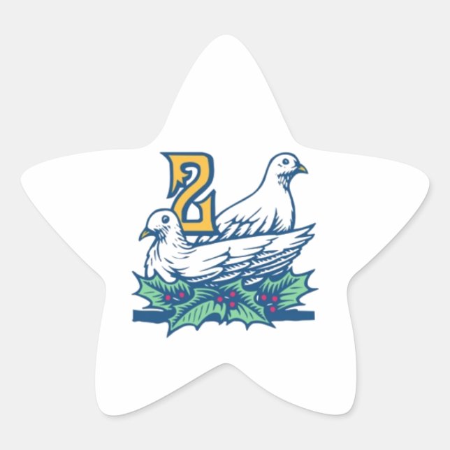 Sticker Étoile Deux Turtledoves (Devant)