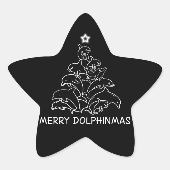 Sticker Étoile Dolphin Lover Venin | Dolphin Merry Christmas Tree (Devant)