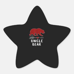 Sticker Étoile Don à l'ours oncle Bear Lover Red Thèmes Cadea