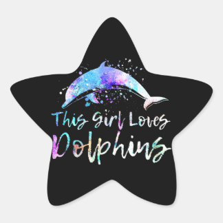 Sticker Étoile don amant dauphin cette fille aime les dauphins