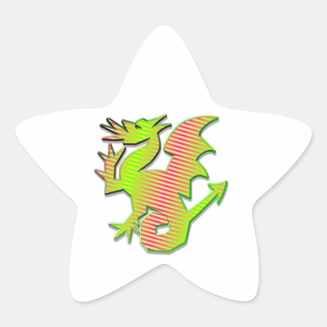 Sticker Étoile Dragon stylisé (Devant)