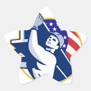 Sticker Étoile Drapeau américain de la poutre en acier de constru