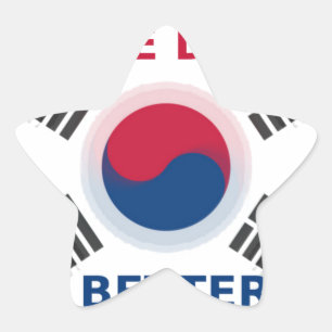 Sticker Étoile Drapeau coréen design joyeux "Avoir une belle jour
